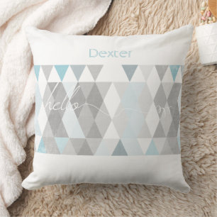 Hello Baby Hello World Abstract Triangle Cushion