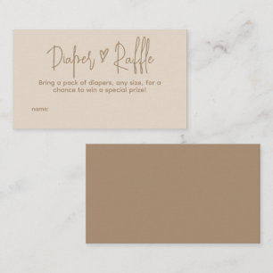 Hello Baby Minimalist Gender Neutral Diaper Raffle Enclosure Card