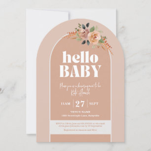Hello Baby, Modern Arch Baby Shower Invitation