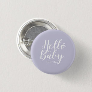 Hello Baby modern classic baby shower 3 Cm Round Badge