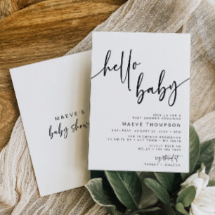 Hello Baby Modern Classic Baby Shower Invitation