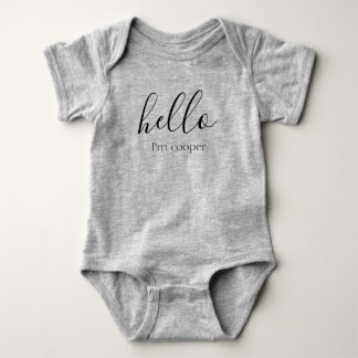 Hello baby name announcement bodysuit