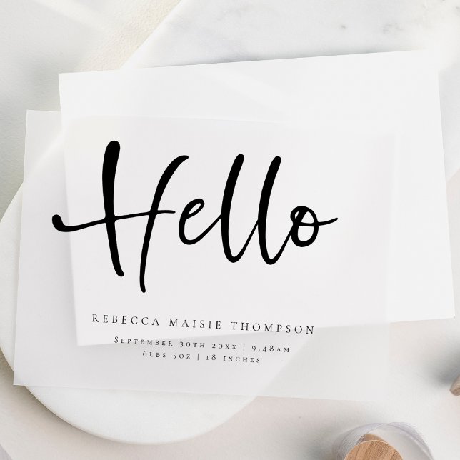 Hello Baby Name Stats Birth Announcement Vellum (Creator Uploaded)