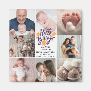 Hello Baby Newborn Baby Birth Stats 8 Photos Magnet