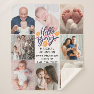 Hello Baby Newborn Baby Birth Stats 8 Photos Sherpa Blanket