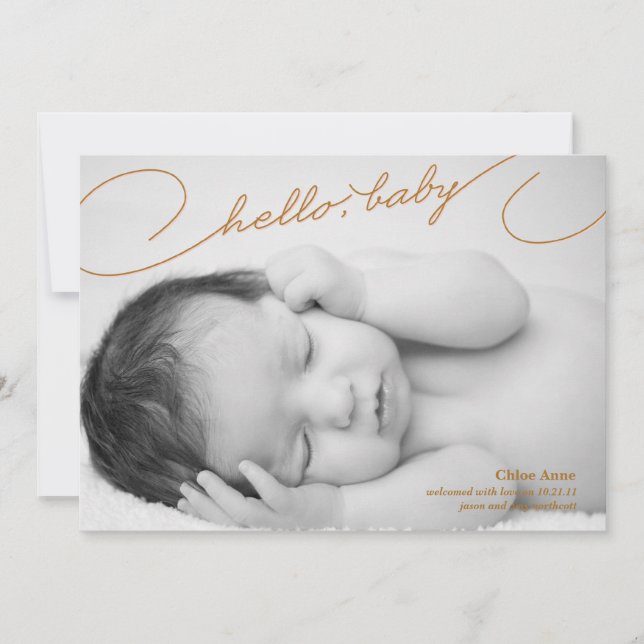 Hello Baby - Newborn Birth Announcement (Front)