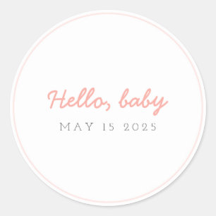 Hello Baby Peach Sticker