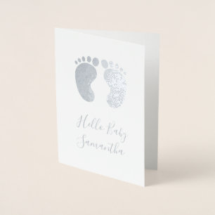 Hello baby Personalised Name Foil Card