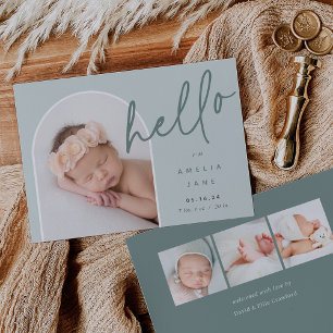Hello Baby   Photo Birth Announcement
