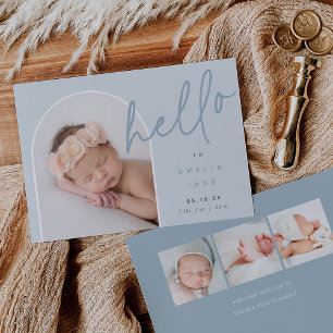 Hello Baby   Photo Birth Announcement