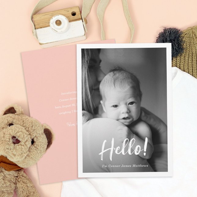 Hello Baby Photo Birth Announcement (Creator Uploaded)