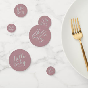 Hello Baby pink modern classic Confetti