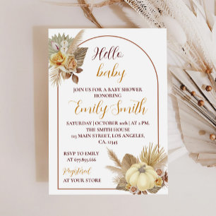 Hello Baby Pumpkin Baby Shower Invitation