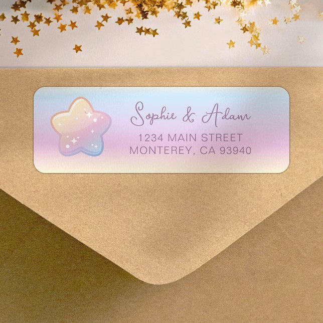 Hello Baby Rainbow and Star Custom Return Address (Creator Uploaded)