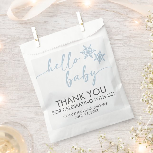 Hello Baby Shower Favour Bags (Clipped)