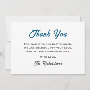 Hello Baby Shower Grey Whale Blue Under The Sea Thank You Card