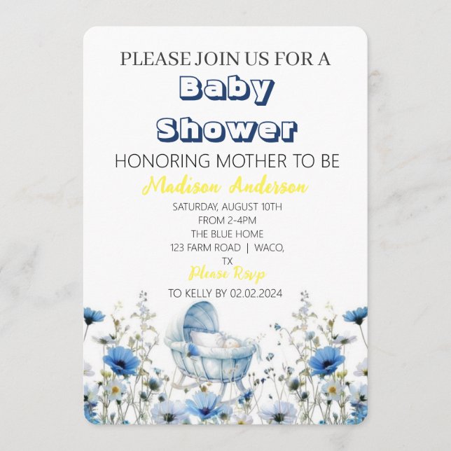 Hello Baby Shower Invitation (Front)
