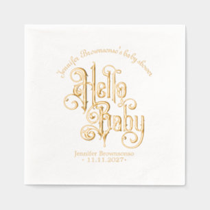 Hello Baby Stylish Classic Foil Napkins
