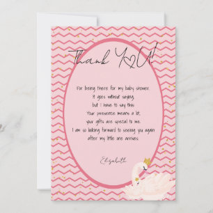 Hello Baby Swan Thank You Card