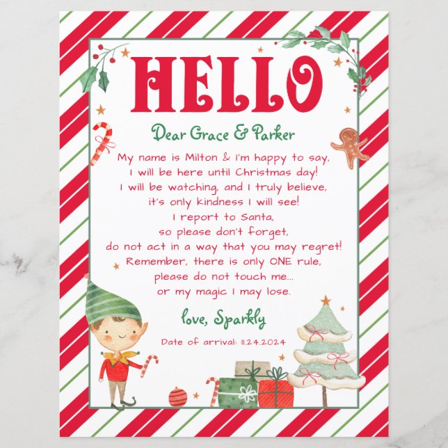 Hello Back Elf Welcome I'm Back Christmas Elf (Front)