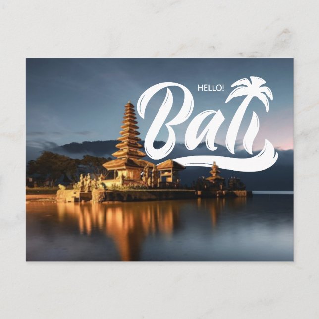 Hello Bali Indonesia Holiday Postcard (Front)
