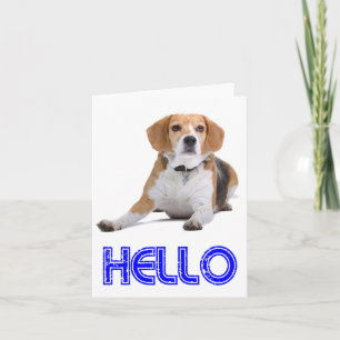 Hello Beagle Puppy Dog Blank Note Card
