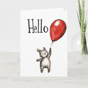Hello Bear and Balloon Holiday Card