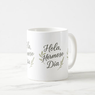 Hello Beautiful Day - Organic Calligraphy & Botany Coffee Mug