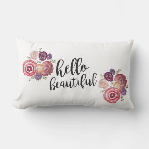 Hello Beautiful Flower Pillow