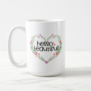 Hello Beautiful Love Flowers - Valentine Coffee Mug