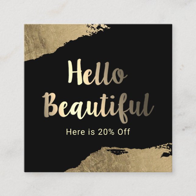 Hello Beautiful Makeup Artist Gold Stroke Referral (Front)