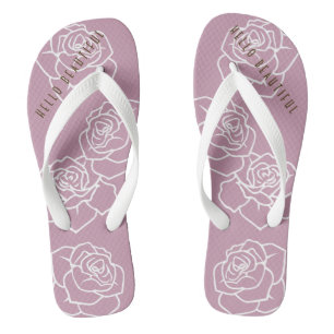Hello Beautiful - Modern Chic Pink Rose Jandals
