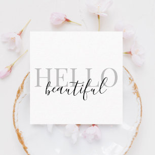 Hello Beautiful Modern Minimalist Square Business Card
