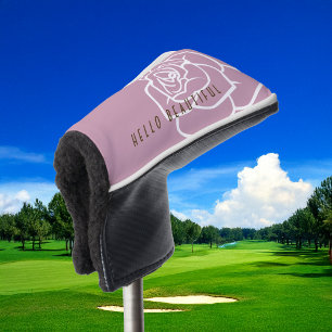 Hello Beautiful - Modern Pink Rose Golf Head Cover