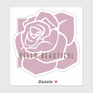 Hello Beautiful - Simple Modern Floral Pink Rose 