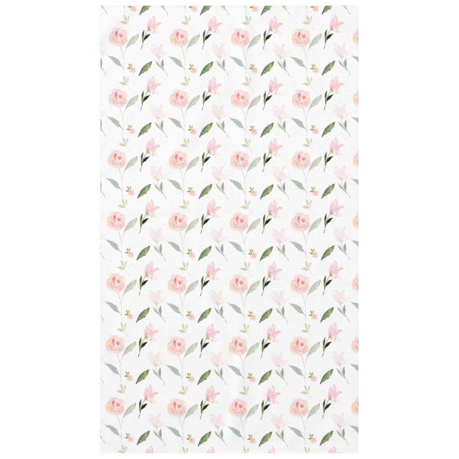 Hello Beautiful Watercolor Floral Tablecloth (Front)