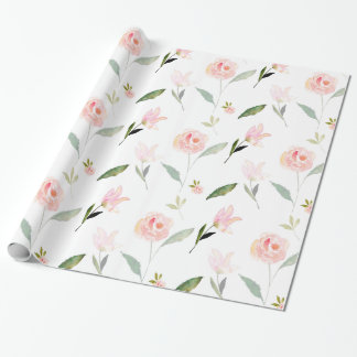 Hello Beautiful Watercolor Floral Wrapping Paper