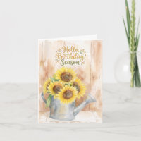 Hello Birthday Season Yellow Sunflowers