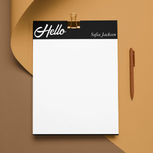 Hello Black Border Corporate Mail Typography Custom Letterhead