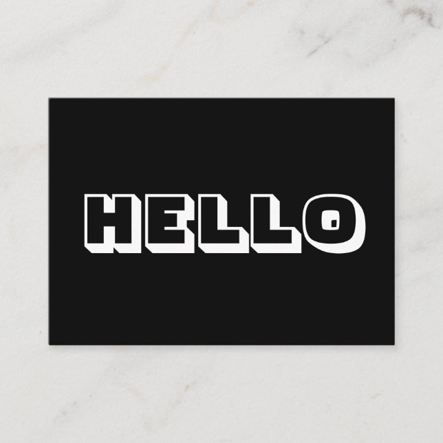 Hello, black white card (Front)