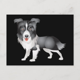 Hello Border Collie Puppy Dog Greeting Post Card