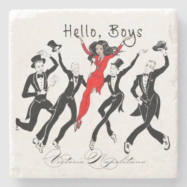 Hello, Boys Stone Coaster (Front)