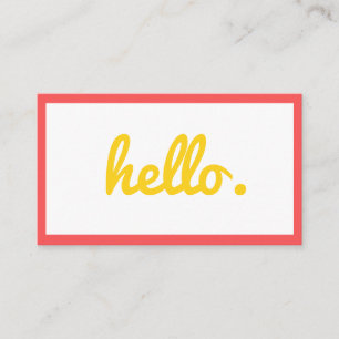 HELLO   bright colourful Business Card