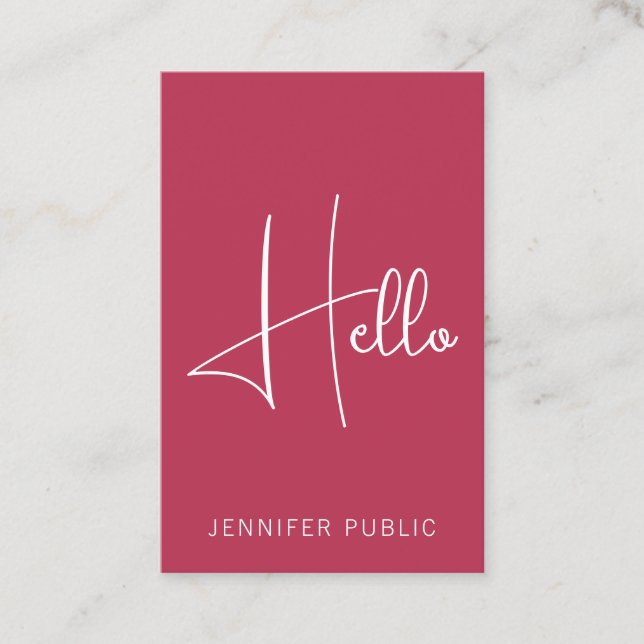Hello Business Card Modern Vertical Professional (Front)