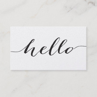 Hello business card, pearlized paper business card