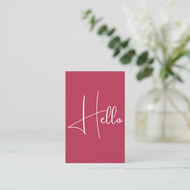 Hello Business Cards Elegant Modern Vertical (Standing Front)