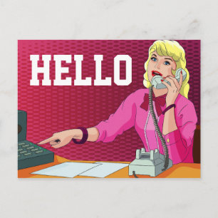 HELLO BUSINESS LADY HELLO POSTCARD