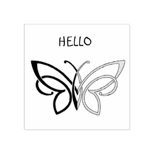 Hello, Butterfly Rubber Stamp