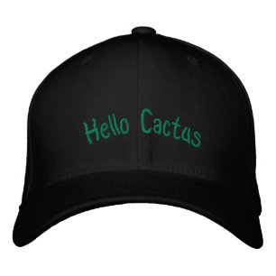 Hello Cactus Funny  Embroidered Hat