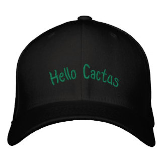 Hello Cactus Funny  Embroidered Hat